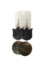 Lasercut Acrylic and Shell Earrings made by Johnny Postoak Jr.