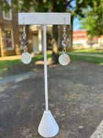 Mother of Pearl and Abalone Shell Earrings Made by Carmen Tiger