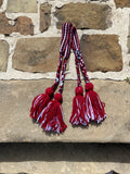 NEW! double strap handwoven yarn belts made by mvskoke artist, April Harley