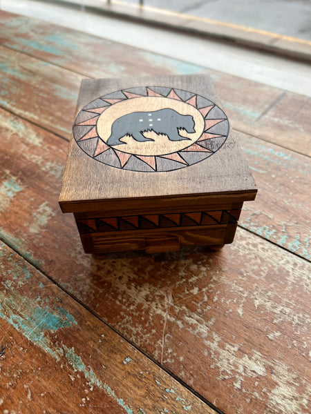 Custom Jewelry Box - Bear - (4 3/4" x 7 1/8" x 4 1/16")