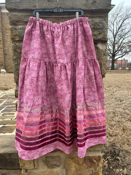 Adult Pink skirt with 9 row ribbons Made By Victoria Tiger