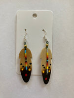 Wooden Feather Earrings (Various Colors Available)