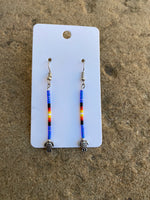 Beaded Stick with Turtle Earrings (Three Colors Available)