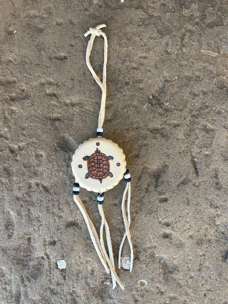 Mini Hand Drum with Painted Turtle Made by Richard Beaver