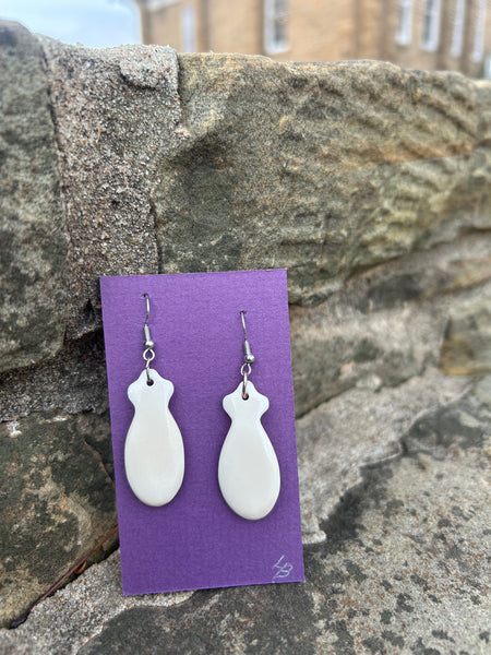 Bone Bead Earrings made by Laura Bushyhead