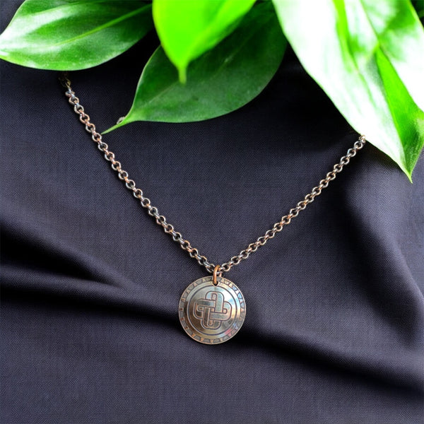 Mvskoke Knot with Petaled border, Necklace, Made By Mvskoke Artist, Amanda Rutland