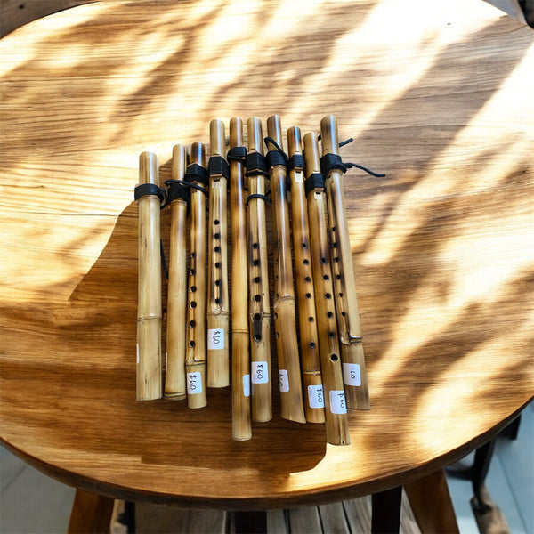 Rivercane wooden flutes Made By Mvskoke artist, Nelson Harjo