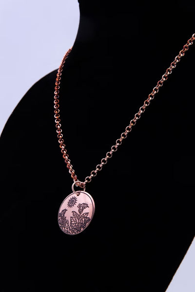 Tobacco Flower necklace. Made By Mvskoke Artist, Amanda Rutland