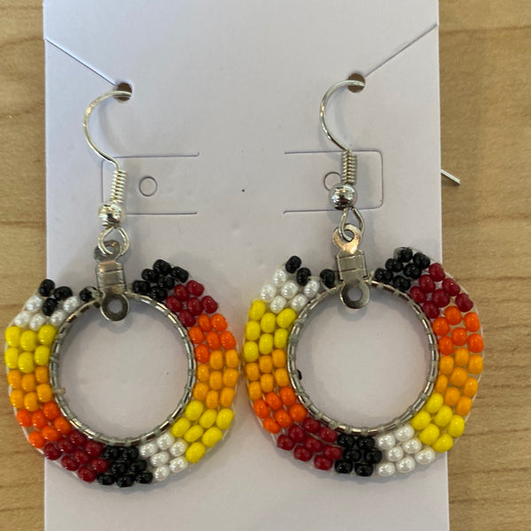 Round Fire Color Earrings