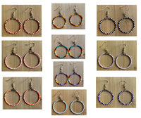 Bead Hoop Earrings (Various Colors Available)