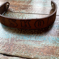 "Mvskoke" Hand Tooled Leather Bracelet