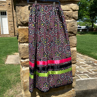 Black Flower Design Ribbon Skirt