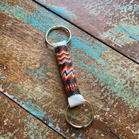 Double Ring Beaded Keychain